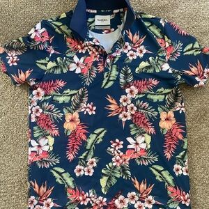 Men's Floral Shirt - Navy